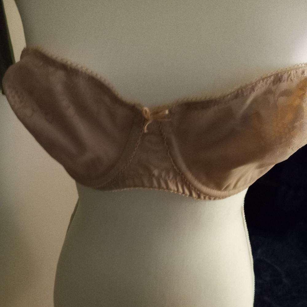 Used,not new  dark beige strapless  bra size 36c.